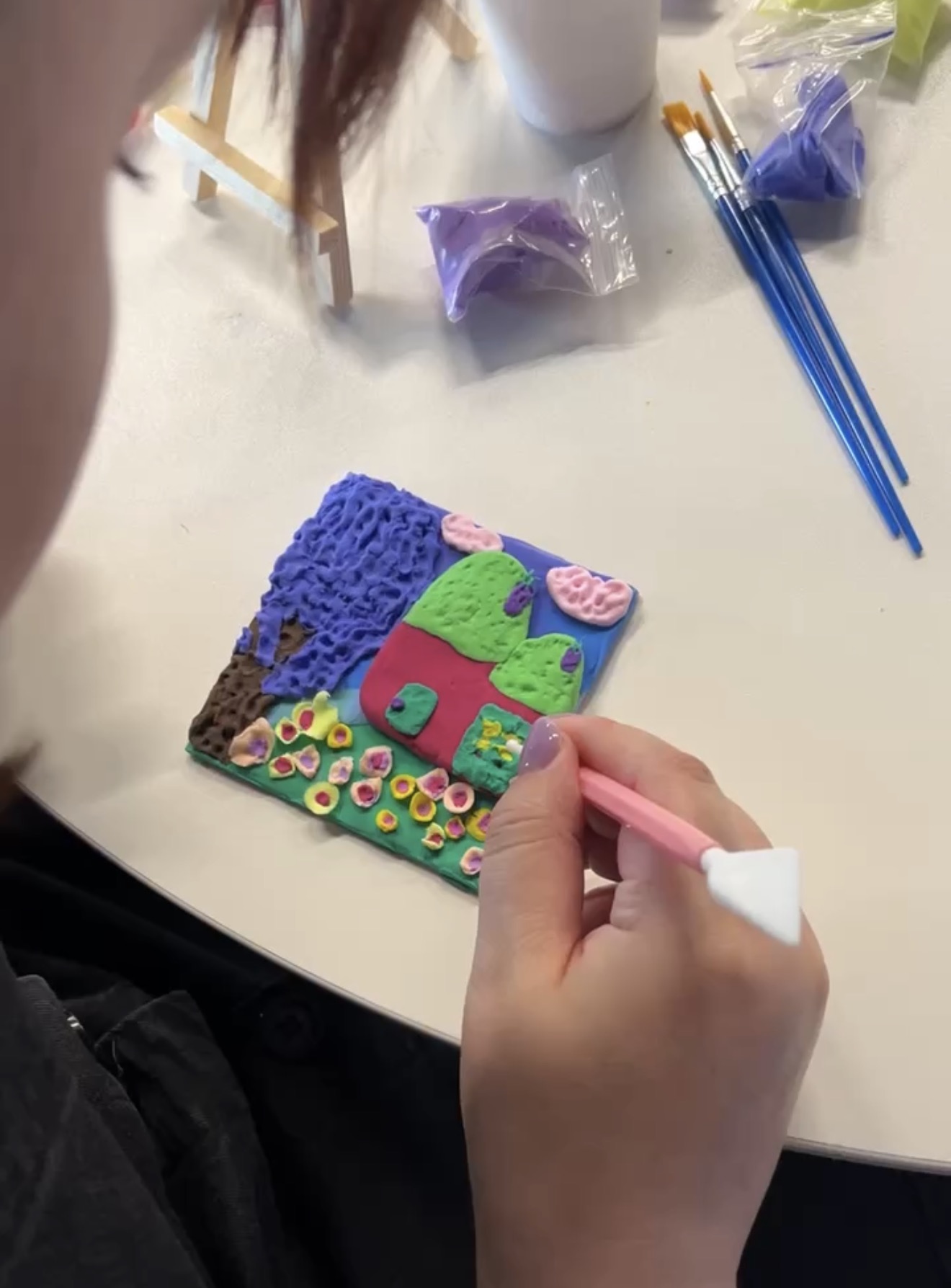 Mini-tablou 3D din lut colorat